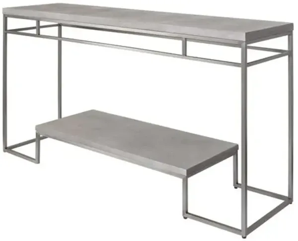 Katerina Faux Shargreen Console Table - Gray