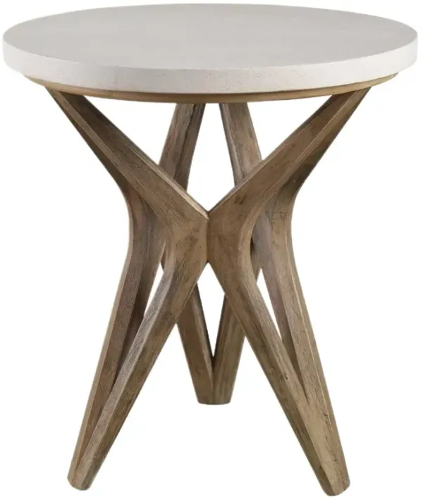 Flavio Side Table, White/Natural
