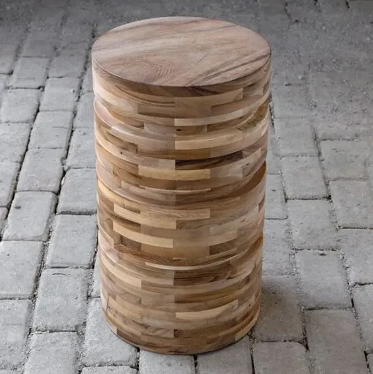 Ansel Drink Table - Brown/Natural Acacia