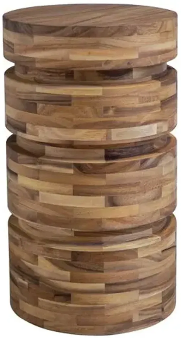 Ansel Drink Table - Brown/Natural Acacia