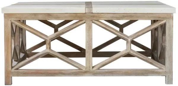 Harlan Coffee Table, White/Natural