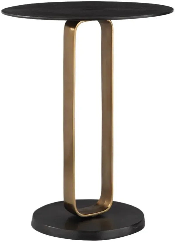 Ezio Accent Table, Black/Brass