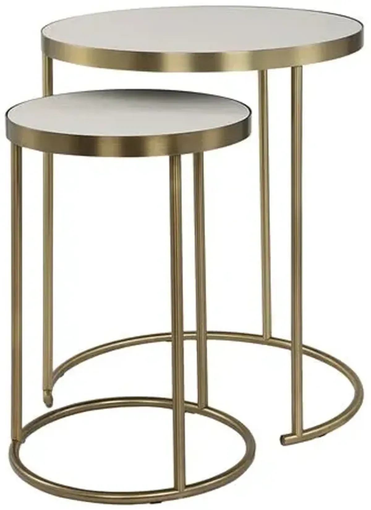 Set of 2 Emiliano Faux Shagreen Nesting Tables - White