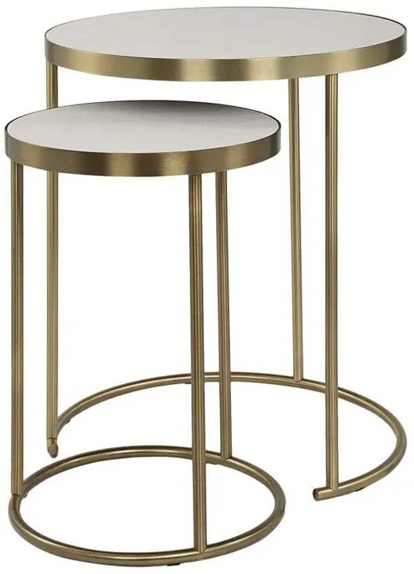 S/2 Emiliano Faux Shagreen Nesting Tables