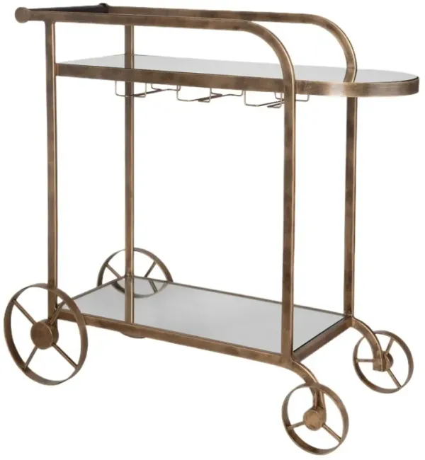 Tristan Bar Cart, Brass