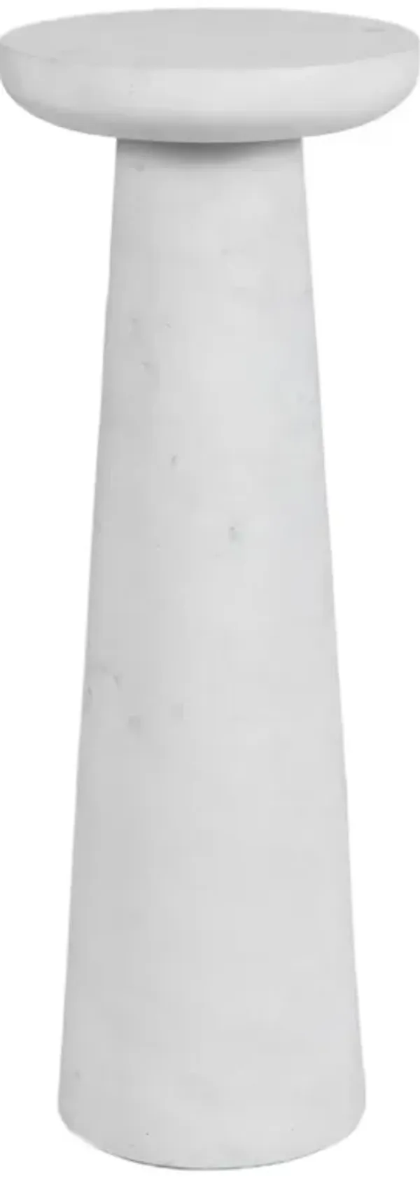 Isidro Outdoor Marble Drink Table - White