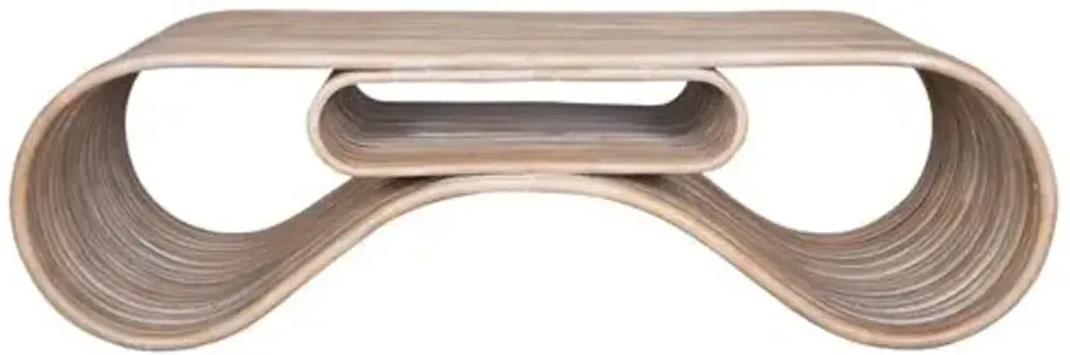 Brando Rattan Pole Coffee Table - Natural - Brown