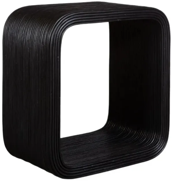 Rafaela Rattan Side Table, Black