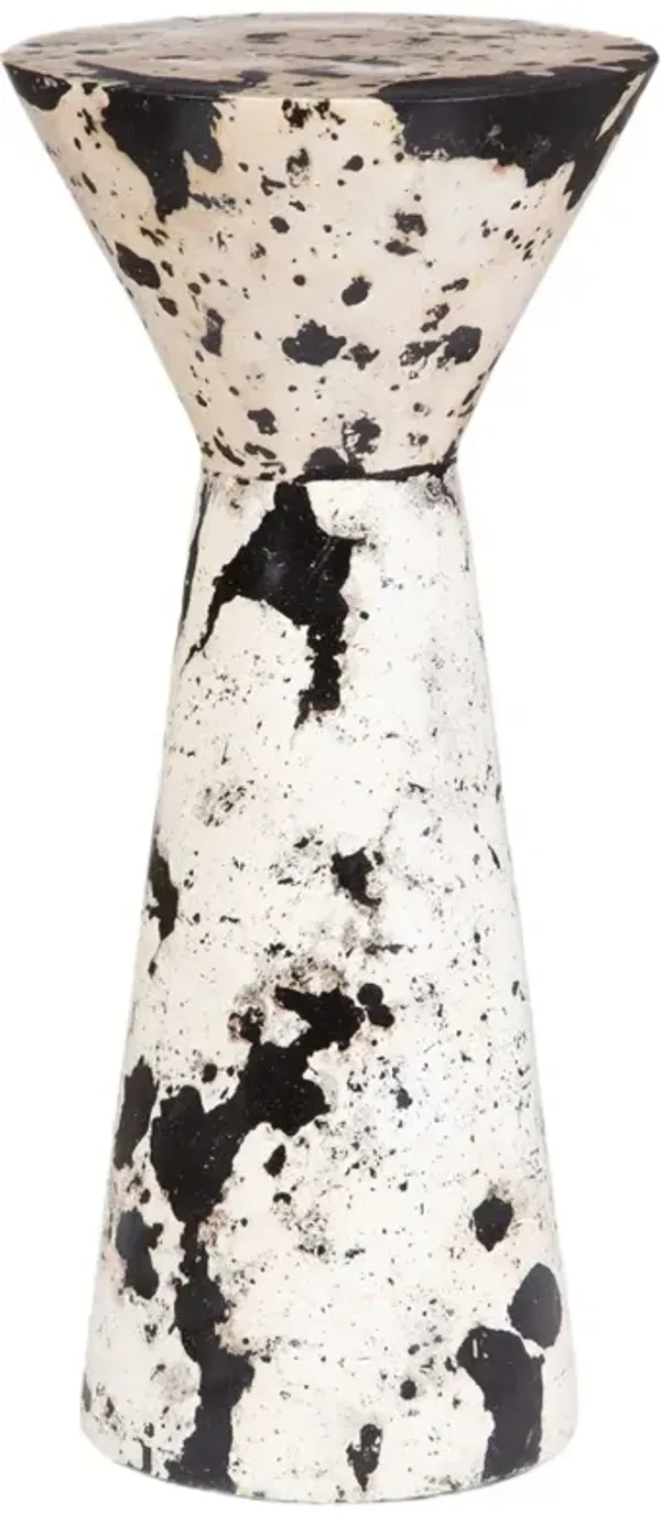 Andreas Indoor/Outdoor Limestone Drink Table - Black/White - Multi