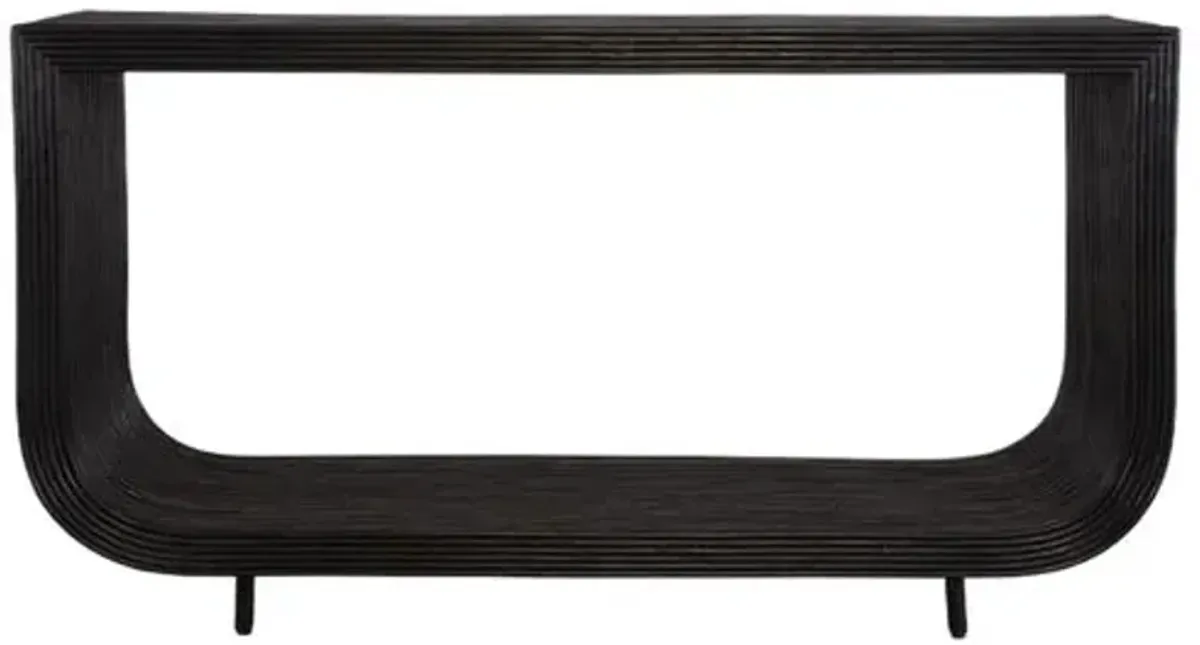 Rafaela Rattan Console Table - Black