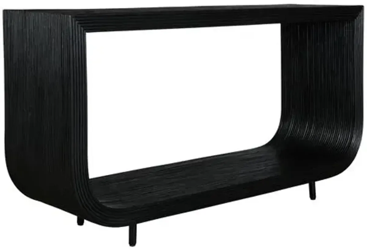 Rafaela Rattan Console Table - Black