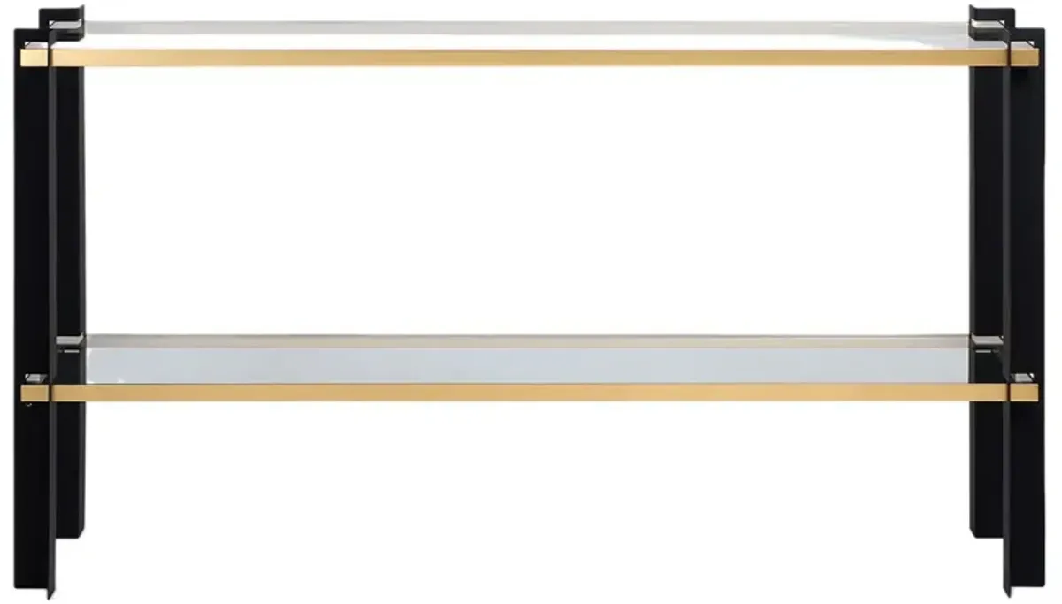 Julius Console Table, Black/Brass
