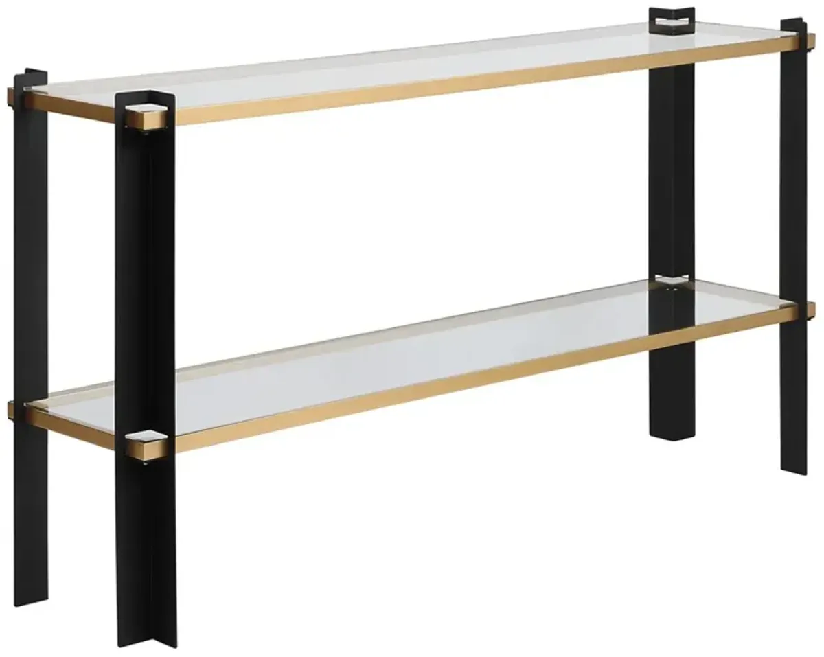 Julius Console Table, Black/Brass