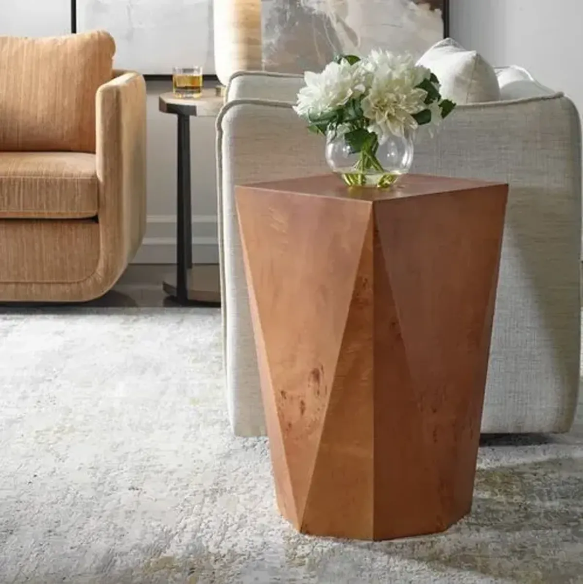 Leopold Accent Table - Natural - Brown - 24Hx14Wx14D in