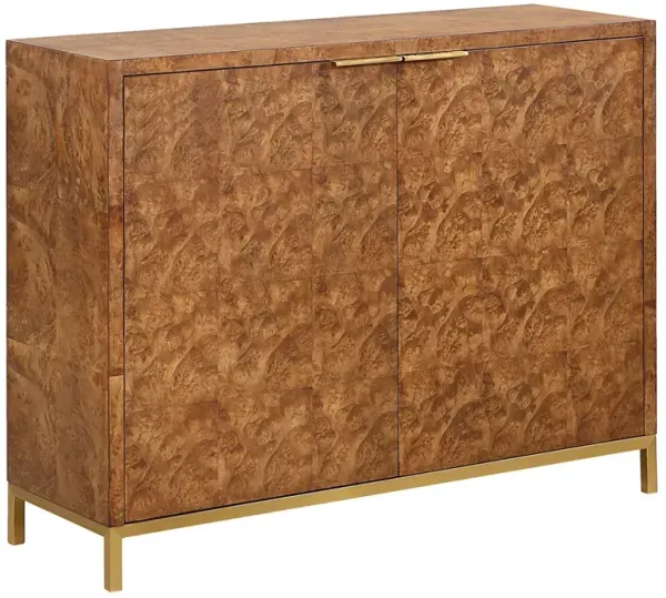 Rowena 2-Door Burl Cabinet, Natural