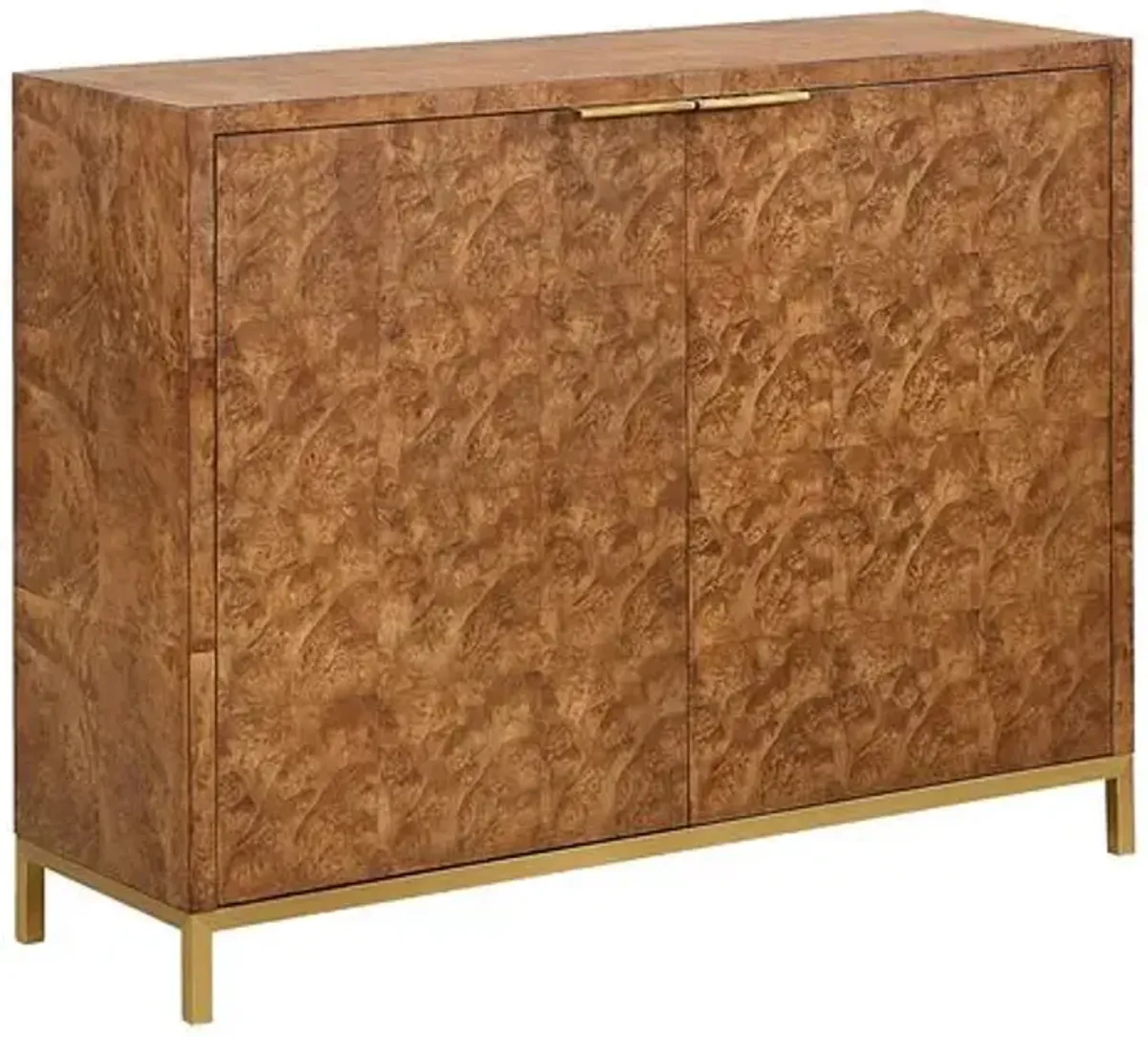 Rowena 2-Door Burl Cabinet - Natural - Brown