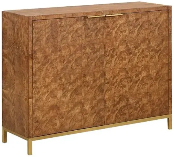 Rowena 2-Door Burl Cabinet - Natural - Brown