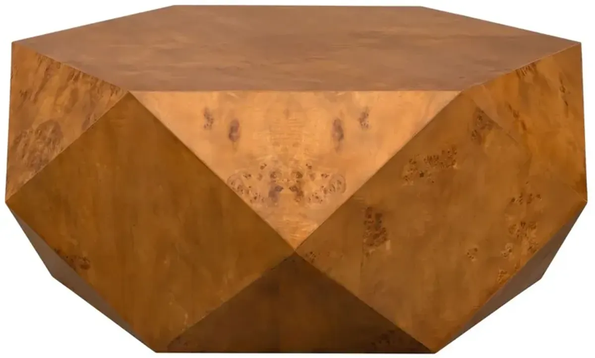 Leopold Geometric Burl Coffee Table, Natural