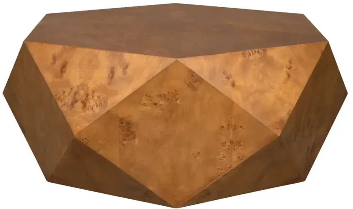 Leopold Geometric Burl Coffee Table, Natural