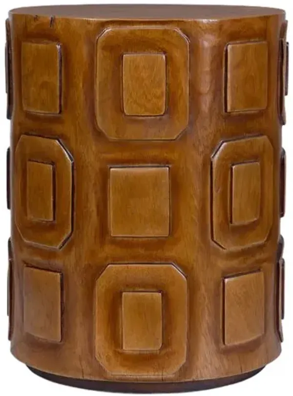 Dorian Suar Wood Accent Table - Natural - Brown - 18Hx14Wx14D in