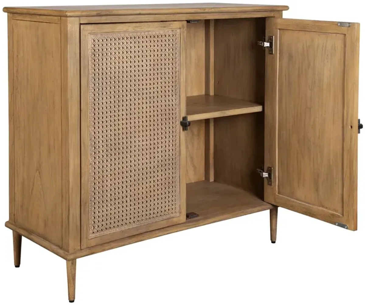Magnus 2-Door Rattan Cane Cabinet, Natural