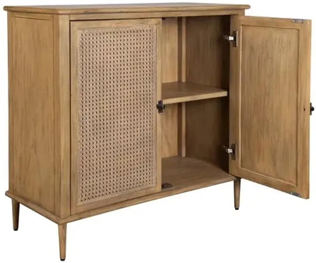 Magnus 2-Door Rattan Cane Cabinet - Natural - Brown