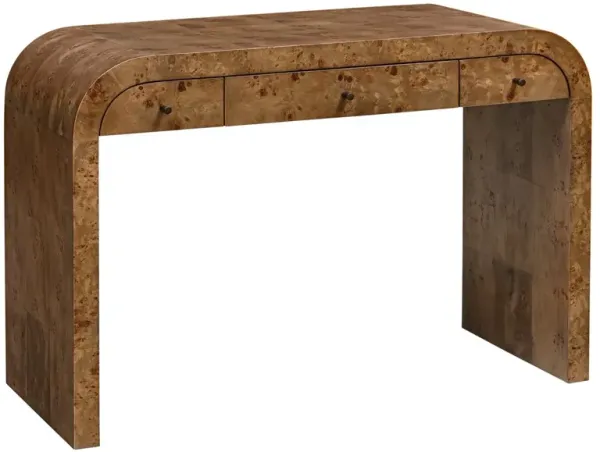 Lilias Burl 3-Drawer Desk, Natural