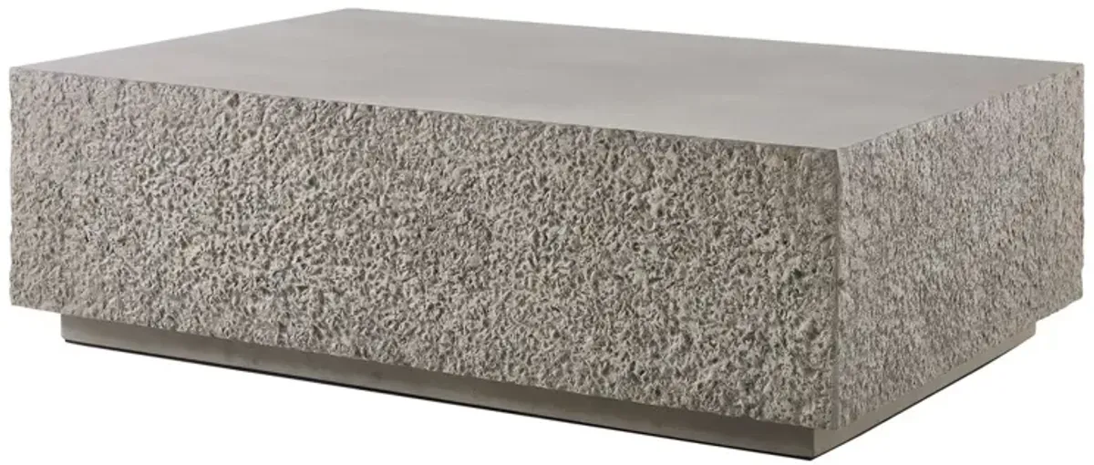 Kaia Outdoor Concrete Coffee Table, Brown/Gray