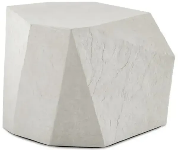 Marcian Outdoor Concrete Side Table - White