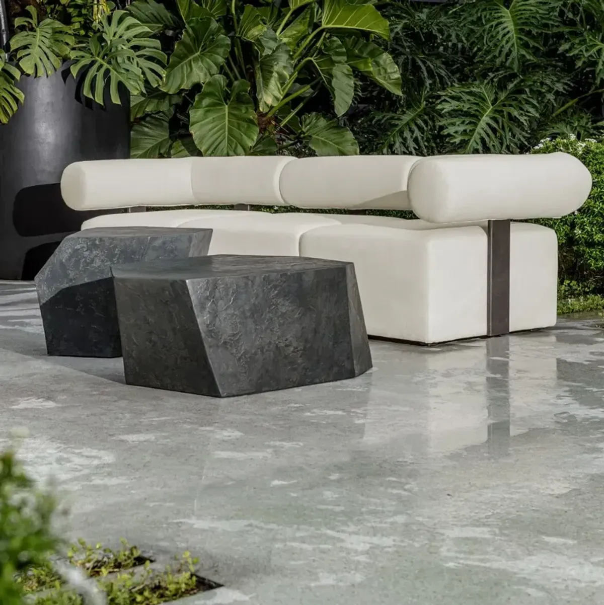 Marcian Outdoor Concrete Side Table
