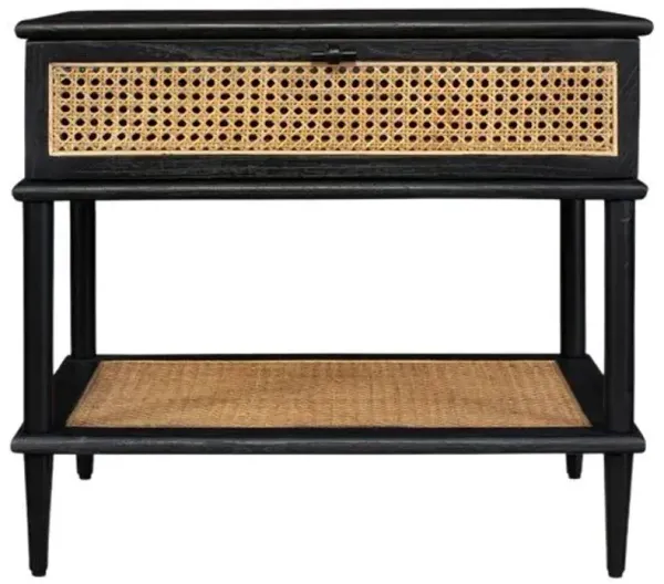 Magnus Cane 1-Drawer Side Table - Black
