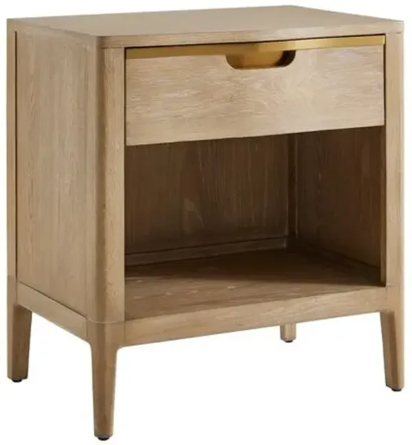 Domenica Side Table - Brass/Natural - Multi