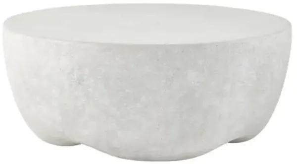 Corvin Outdoor Concrete 38" Round Coffee Table - Light Gray