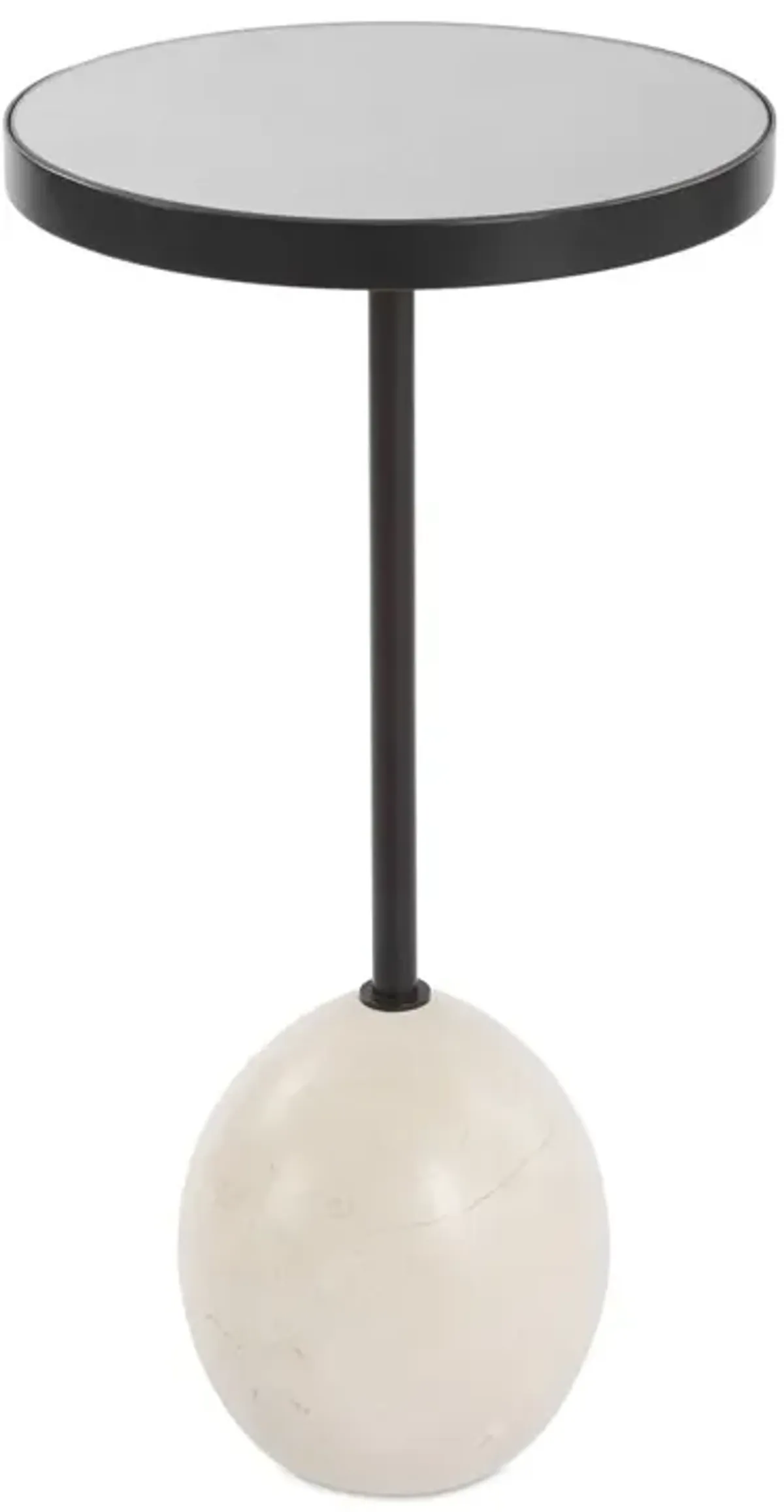 Waldo Marble Accent/Drink Table - Bronze/Cream - Brown