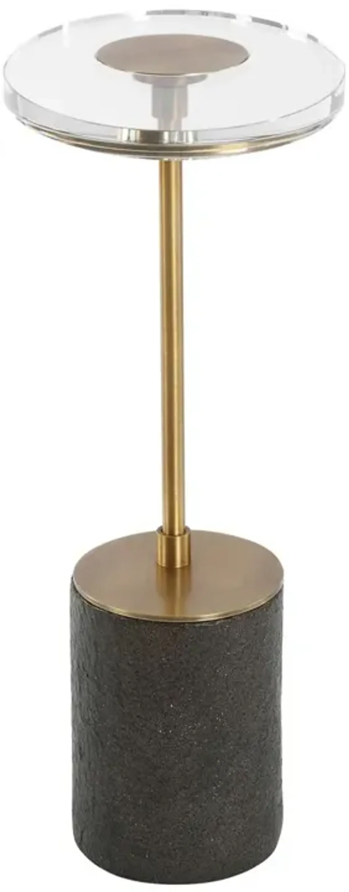 Wolfgang Accent/Drink Table - Crystal/Brass - Gold