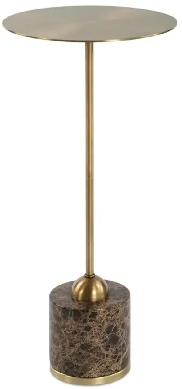 Anabela Marble Drink Table - Brass/Black
