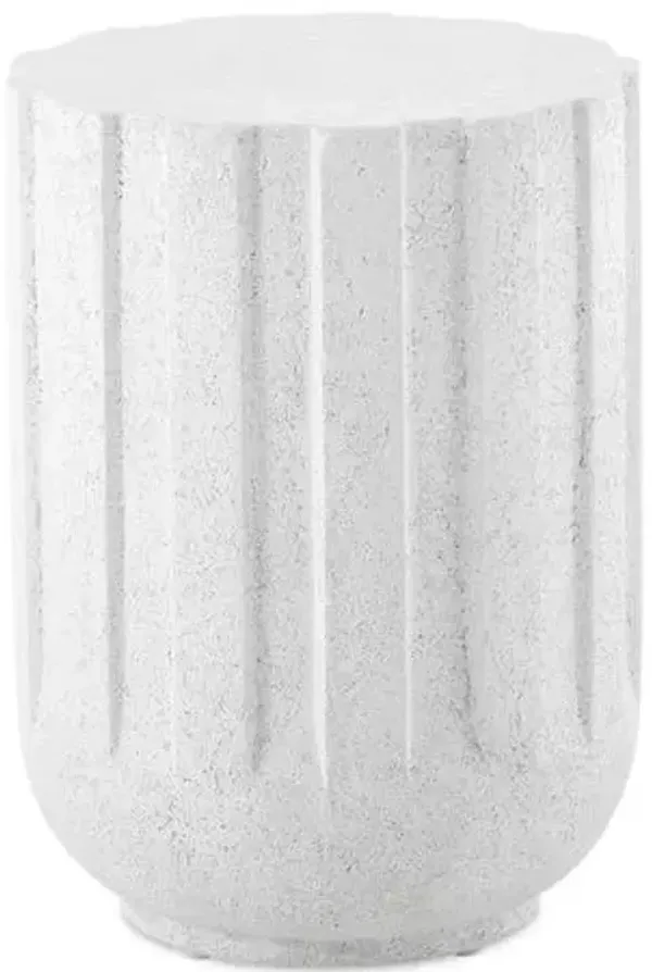 Raphaela Outdoor Concrete Accent Table - White - 22Hx16Wx16D in