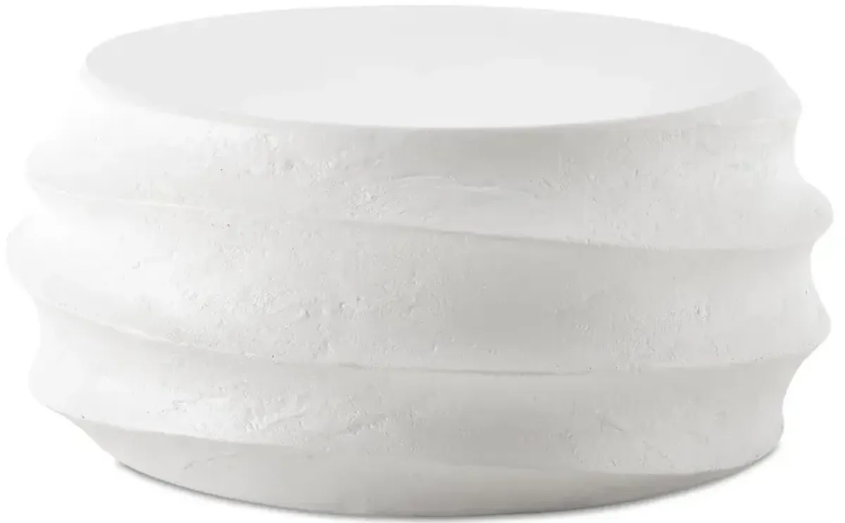 Adelheid Outdoor Concrete Coffee Table, White