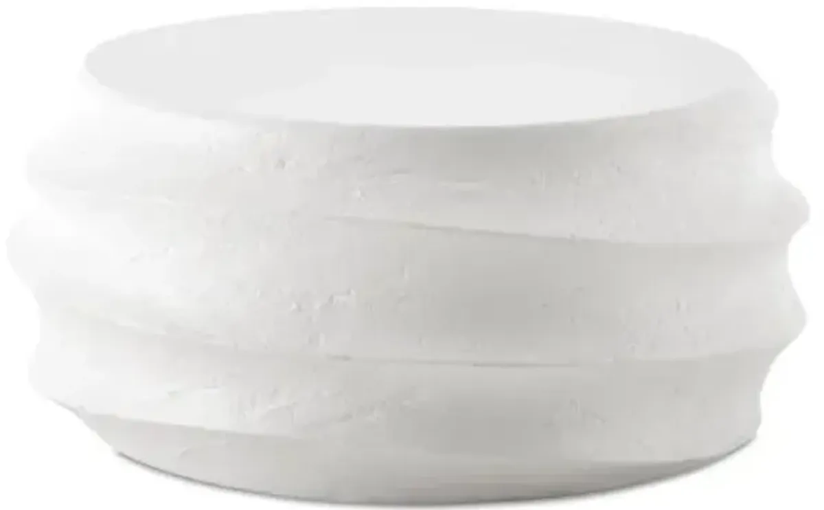 Adelheid Outdoor Concrete Coffee Table - White