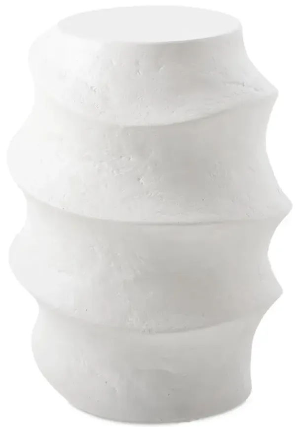 Adelheid Outdoor Concrete Accent Table, White