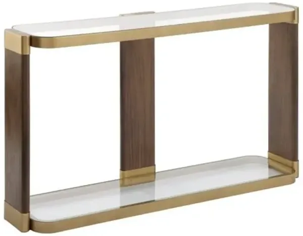 Clemens 55" Console Table - Brass/Brown