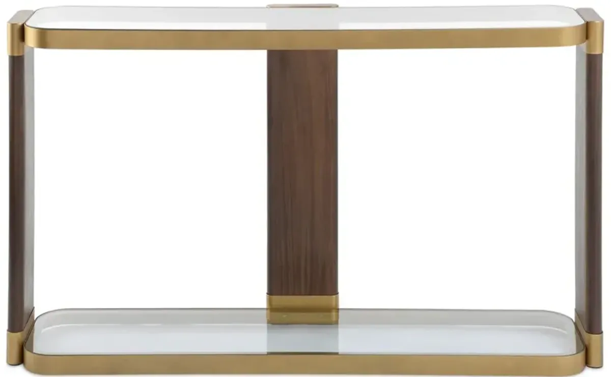 Clemens 55" Console Table, Brass/Brown
