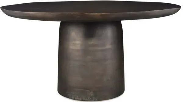 Yasmina Outdoor 60" Round Dining Table, Cast Aluminum