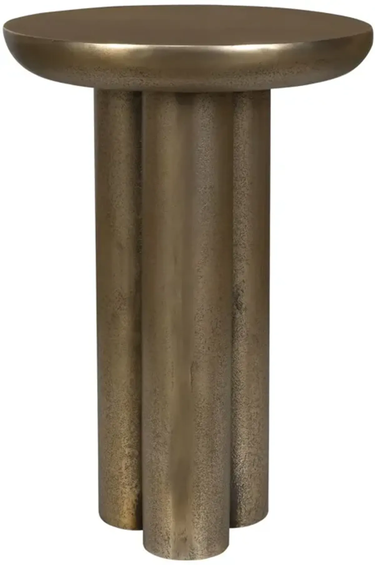 Fabiano Outdoor Aluminum Accent Table, Brass