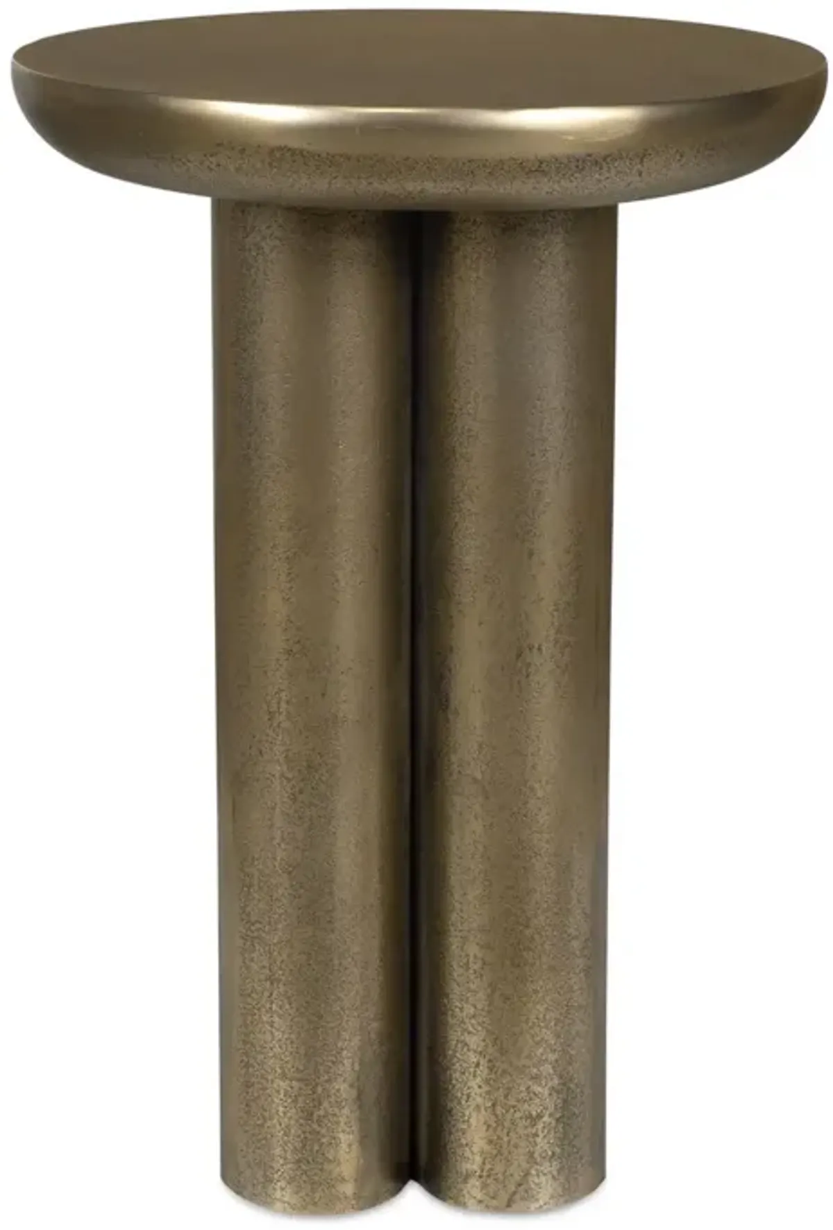 Fabiano Outdoor Aluminum Accent Table, Brass