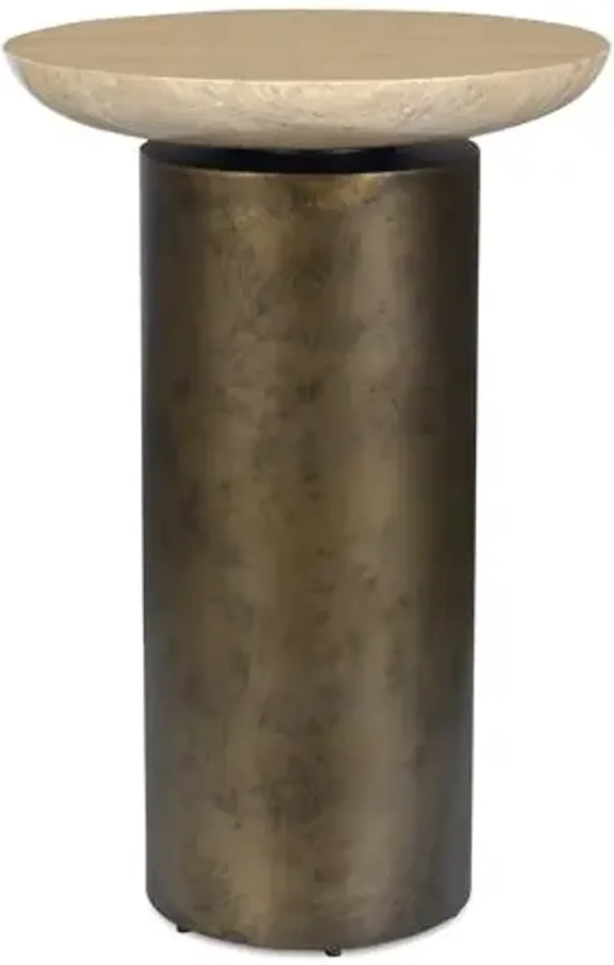 Yael Indoor/Outdoor Iron Accent Table - Gold - 21Hx14Wx14D in