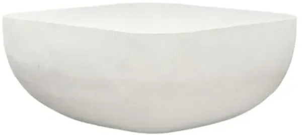 Tobias Outdoor Concrete Coffee Table - White