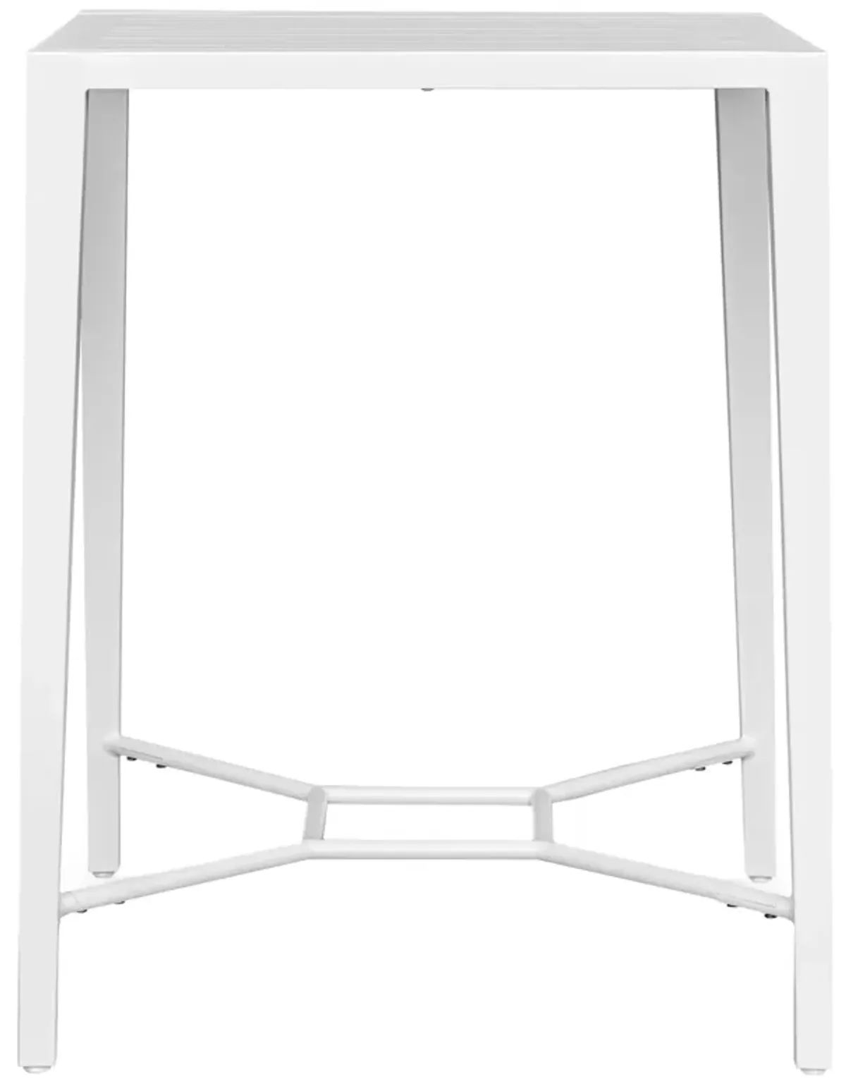 Yasmina Outdoor Aluminum 32" Bar Table - White