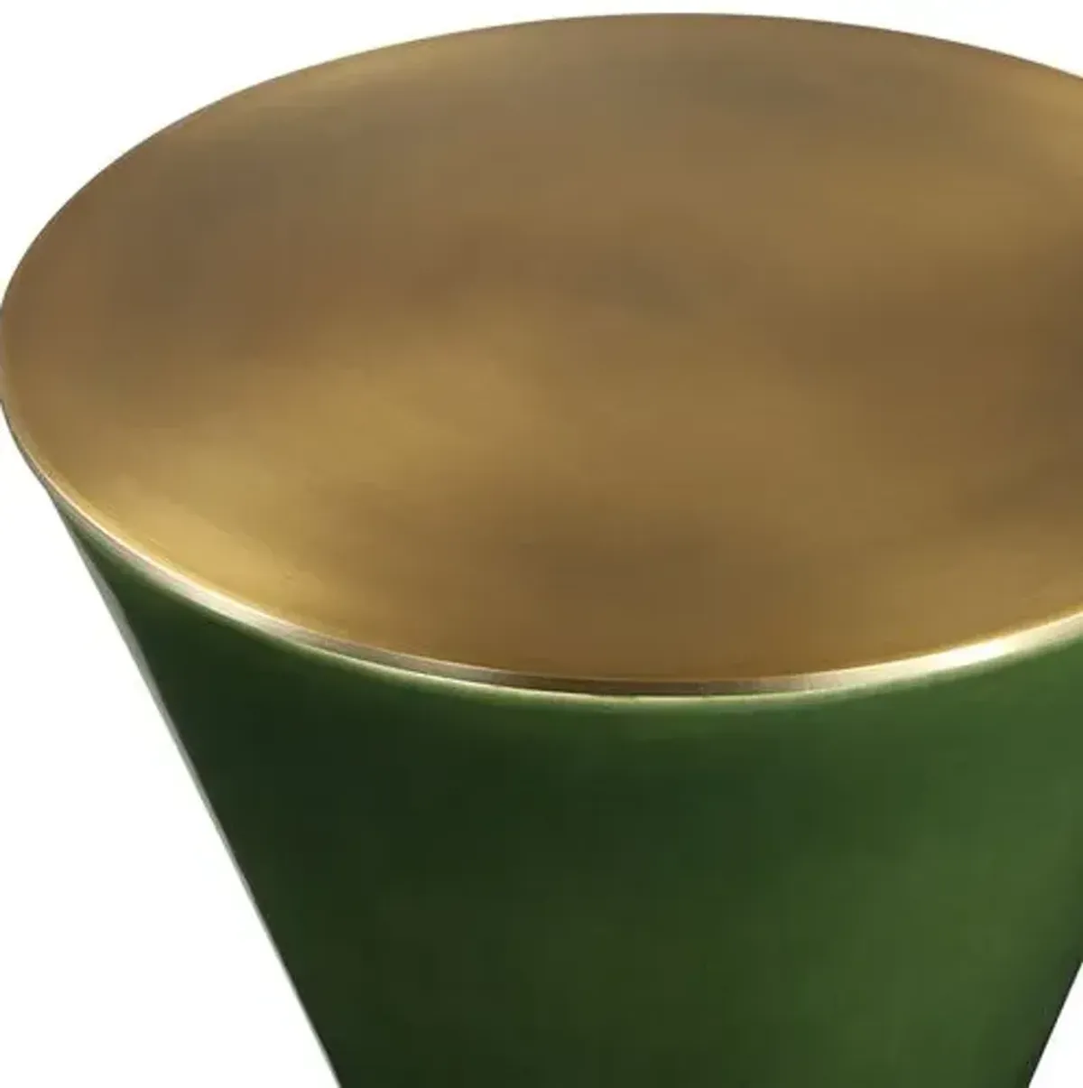 Verity Ceramic Drink Table - Brass/Green