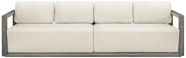 Corinna Outdoor Mahogany Sofa, Brown/White